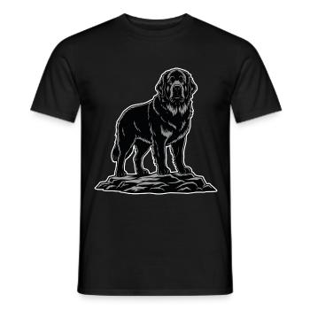 Chien Terre-Neuve Portrait Sauveteur Noir - T-shirt homme - noir - Devant - AI Model Male 178 light (178cm)