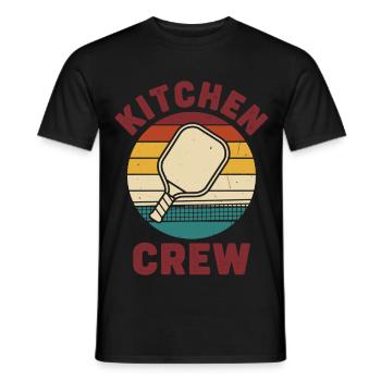 Pickleball : Joueur drôle de Kitchen Crew Love - T-shirt homme - noir - Devant - AI Model Male 178 light (178cm)