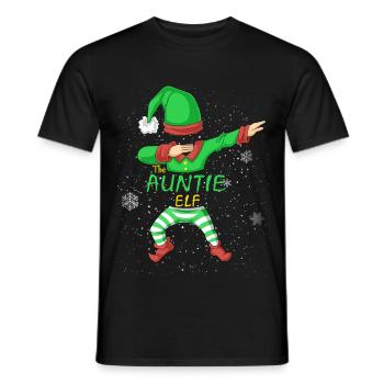 Tante-Elfen-Familien-Weihnachtsshirt - Männer T-Shirt - Schwarz - Vorne - AI Model Male 178 light (178cm)
