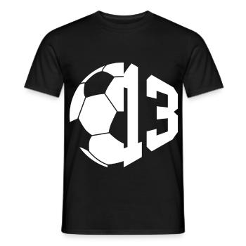 NR. 13 FUßBALLER NUMMER 13 FUßBALL 13. GEBURTSTAG - Männer T-Shirt - Schwarz - Vorne - AI Model Male 178 light (178cm)