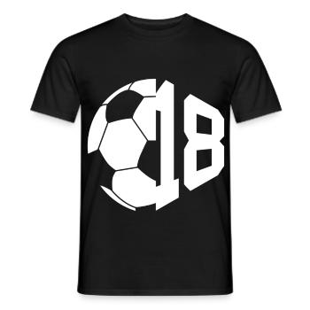 NON. 18 FOOTBALLEUR NUMÉRO 18 FOOTBALL 18E ANNIVERSAIRE - T-shirt homme - noir - Devant - AI Model Male 178 light (178cm)