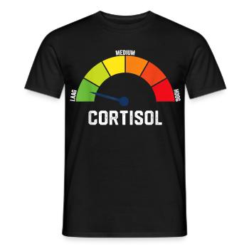Cortisol Low – Relaxed Anti-Stress Design - Men's T-Shirt - black - Front - AI Model Male 178 light (178cm)