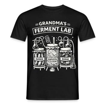 Grandma’s Ferment Lab Polish Pickle Humor - Men's T-Shirt - black - Front - AI Model Male 178 light (178cm)
