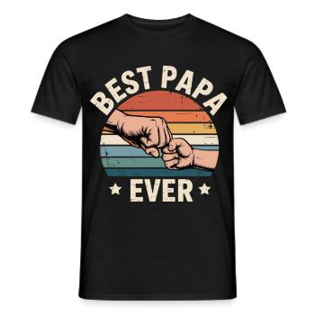 Best Papa Ever Shirt Vater Kind Geschenk Vatertag - Männer T-Shirt - Schwarz - Vorne - AI Model Male 178 light (178cm)