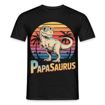 T-shirt Dino Papa Cadeau de la fête des pères pour les pères - T-shirt homme - noir - Devant - AI Model Male 178 light (178cm)