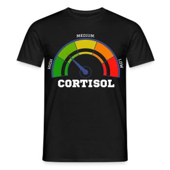 Lustiges, niedriges Cortisol, urkomisches, stressfreies Cortisol - Männer T-Shirt - Schwarz - Vorne - AI Model Male 178 light (178cm)