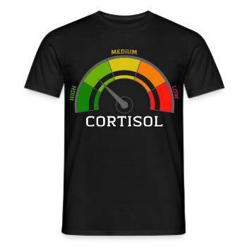 Lustiges, niedriges Cortisol, urkomisches, stressfreies Cortisol - Männer T-Shirt - Schwarz - Vorne - AI Model Male 178 light (178cm)