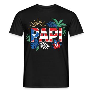 Papi Puerto Rico Flagge Urlaub Sommer - Männer T-Shirt - Schwarz - Vorne - AI Model Male 178 light (178cm)