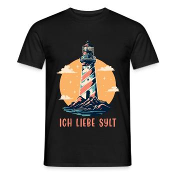 Nordsee Urlaub ICH LIEBE SYLT Lustiges - Männer T-Shirt - Schwarz - Vorne - AI Model Male 178 light (178cm)