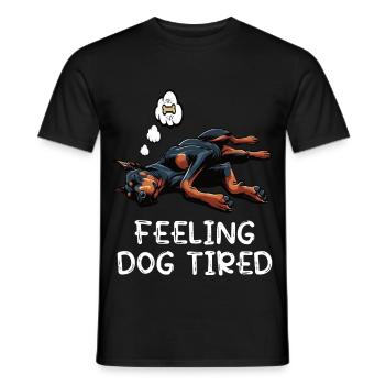 Feeling Dog Tired Doberman Doberman Owner - Men's T-Shirt - black - Front - AI Model Male 178 light (178cm)