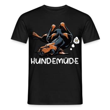 Hundemüde Dobermann Dobermannbesitzer Dobermänner - Männer T-Shirt - Schwarz - Vorne - AI Model Male 178 light (178cm)