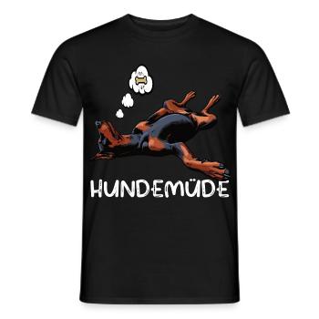 Hundemüde Dobermann Dobermannbesitzer Dobermänner - Männer T-Shirt - Schwarz - Vorne - AI Model Male 178 light (178cm)