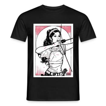 Crimson Archer in Ink - Men's T-Shirt - black - Front - AI Model Male 178 light (178cm)