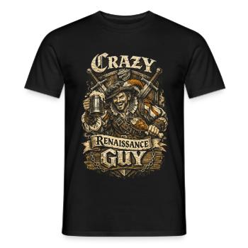 Mittelalterfest Crazy Renaissance Guy - Männer T-Shirt - Schwarz - Vorne - AI Model Male 178 light (178cm)