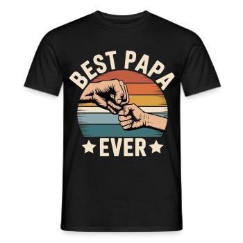 Best Papa Ever Vater Kind Geschenk Vatertag - Männer T-Shirt - Schwarz - Vorne - AI Model Male 178 light (178cm)