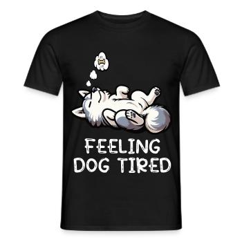 Feeling Dog Tired Husky Huskies Husky Owner - Men's T-Shirt - black - Front - AI Model Male 178 light (178cm)