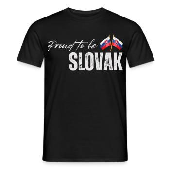 Fier Slovaque, j’aime la Slovaquie - T-shirt homme - noir - Devant - AI Model Male 178 light (178cm)