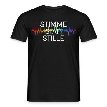 Stimme statt Stille für Aktivisten & Fans - Männer T-Shirt - Schwarz - Vorne - AI Model Male 178 light (178cm)