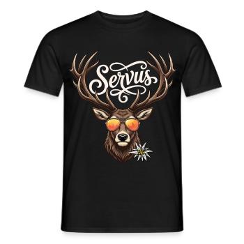 T-shirt Servus Chemise traditionnelle pour hommes Chemise traditionnelle - T-shirt homme - noir - Devant - AI Model Male 178 light (178cm)
