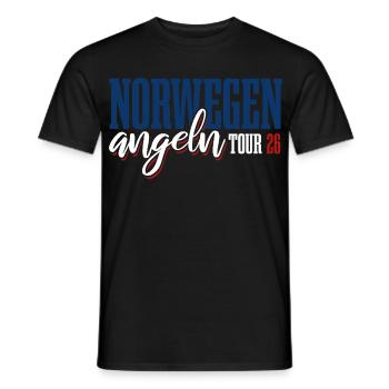 Excursion de pêche en Norvège 2026 - Cadeau de pêcheur - T-shirt homme - noir - Devant - AI Model Male 178 light (178cm)