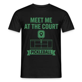 Pickleball Meet Me At The Court-Witzbold - Männer T-Shirt - Schwarz - Vorne - AI Model Male 178 light (178cm)