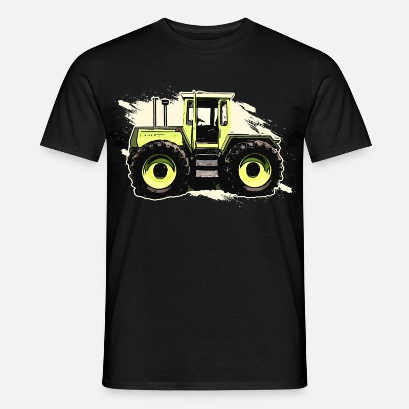 Grüner Traktor im ComicStil - Männer T-Shirt - Schwarz