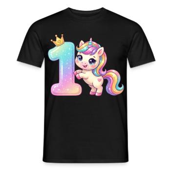 Je suis 1 fille licorne Kawaii Anniversaire - T-shirt homme - noir - Devant - AI Model Male 178 light (178cm)