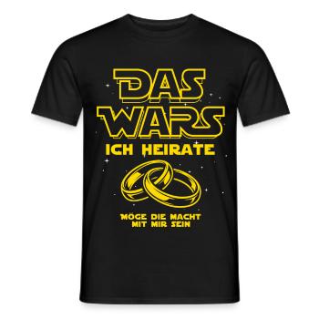 JGA Das Wars. Ich heirate - Eheringe - Männer T-Shirt - Schwarz - Vorne - AI Model Male 178 light (178cm)