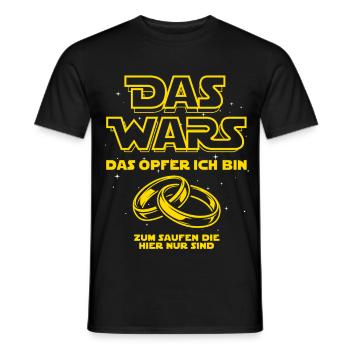 JGA Das Wars. Das Opfer ich bin - Heiraten - Männer T-Shirt - Schwarz - Vorne - AI Model Male 178 light (178cm)