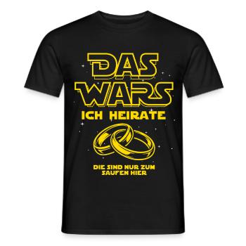 JGA Das Wars. Ich heirate - Eheringe - Männer T-Shirt - Schwarz - Vorne - AI Model Male 178 light (178cm)