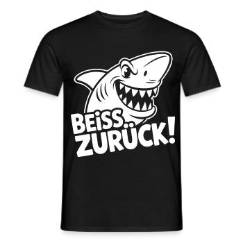 Beiß Zurück Hai Cartoon - Männer T-Shirt - Schwarz - Vorne - AI Model Male 178 light (178cm)