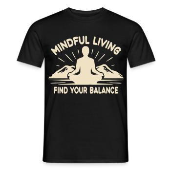 Yoga Meditation Berge Achtsamkeit Ruhe - Männer T-Shirt - Schwarz - Vorne - AI Model Male 178 light (178cm)
