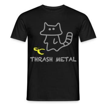Cat Spirit Banana Thrash Metal - Men's T-Shirt - black - Front - AI Model Male 178 light (178cm)
