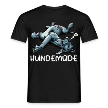 Hundemüde Deutsche Dogge Doggen Doggenbesitzer  - Männer T-Shirt - Schwarz - Vorne - AI Model Male 178 light (178cm)