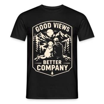 Good Views Better Company Dog Hiking Design - Men's T-Shirt - black - Front - AI Model Male 178 light (178cm)