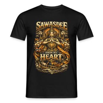 Thailand Thai Pride Sawasdee From My Heart - Männer T-Shirt - Schwarz - Vorne - AI Model Male 178 light (178cm)