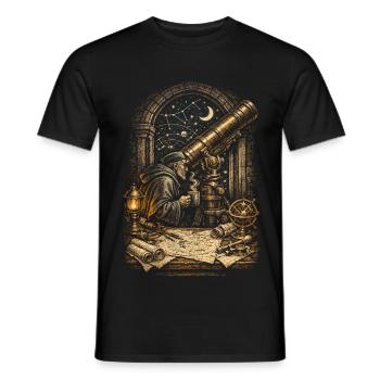 Astronome en astronomie - T-shirt homme - noir - Devant - AI Model Male 178 light (178cm)