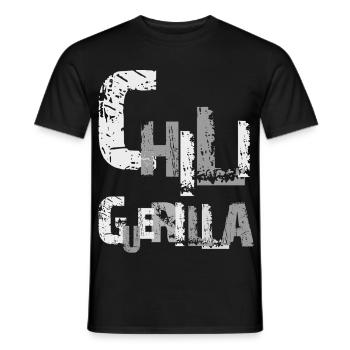 Chili Grunge Typography, Chiliguerilla - Männer T-Shirt - Schwarz - Vorne - AI Model Male 178 light (178cm)