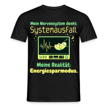 Faultier Nervensystem Energiesparmodus Humor Desig - Männer T-Shirt - Schwarz - Vorne - AI Model Male 178 light (178cm)
