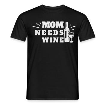 Maman a besoin de vin Fête des Mères Amoureux du vin - T-shirt homme - noir - Devant - AI Model Male 178 light (178cm)