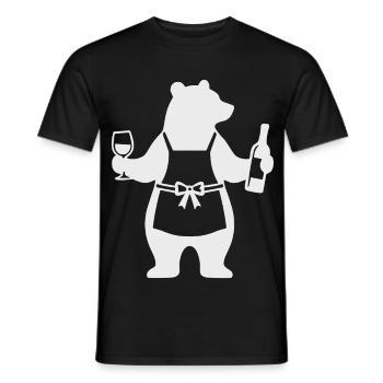 Bär Weinliebhaber - Männer T-Shirt - Schwarz - Vorne - AI Model Male 178 light (178cm)