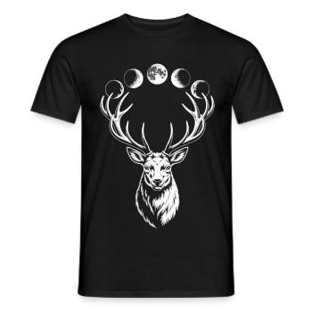 Hirsch Geweih Mond Shirt Spirit - Männer T-Shirt - Schwarz - Vorne - AI Model Male 178 light (178cm)