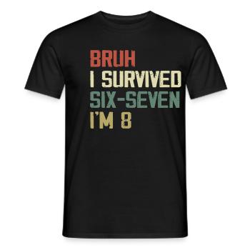 8th Birthday Design – Finally Eight Years Old - Men's T-Shirt - black - Front - AI Model Male 178 light (178cm)