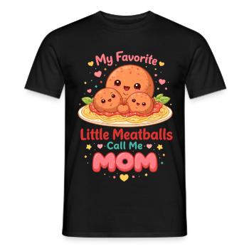 Mes petites boulettes m’appellent Mama Design - T-shirt homme - noir - Devant - AI Model Male 178 light (178cm)