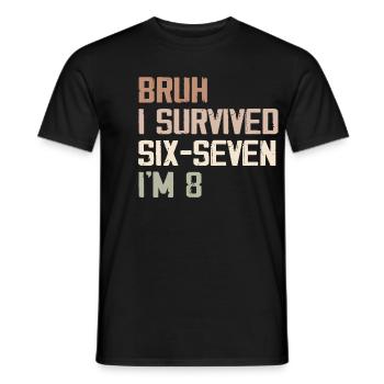 8th Birthday Design – Finally Eight Years Old - Men's T-Shirt - black - Front - AI Model Male 178 light (178cm)