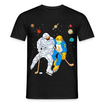 Astronaut Alien Weltraumhockeyshirt - Männer T-Shirt - Schwarz - Vorne - AI Model Male 178 light (178cm)