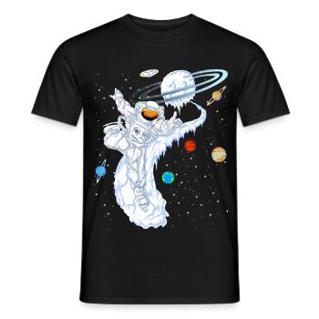 Astronaut Skiing Planet Shirt - Men's T-Shirt - black - Front - AI Model Male 178 light (178cm)