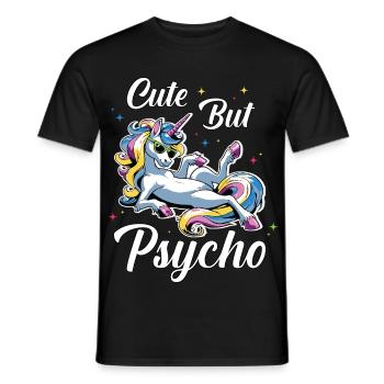 Cute Psycho Unicorn - Men's T-Shirt - black - Front - AI Model Male 178 light (178cm)