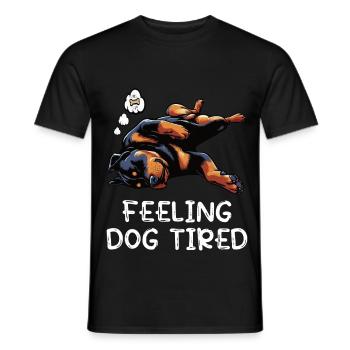 Se sentir fatigué par le chien Propriétaire de rottweiler - T-shirt homme - noir - Devant - AI Model Male 178 light (178cm)