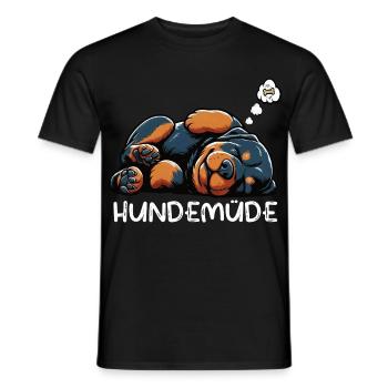 Hundemüde Rottweiler Rottweilerbesitzer Rottie - Männer T-Shirt - Schwarz - Vorne - AI Model Male 178 light (178cm)